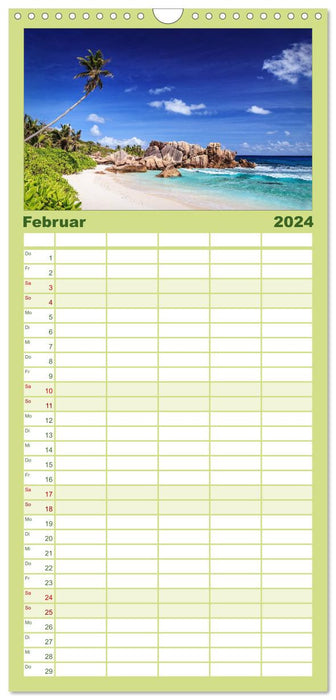 Seychelles – plages de rêve au paradis (Planificateur familial CALVENDO 2024) 