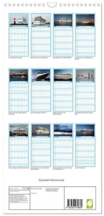 Croisière Warnemünde (Agenda familial CALVENDO 2024) 