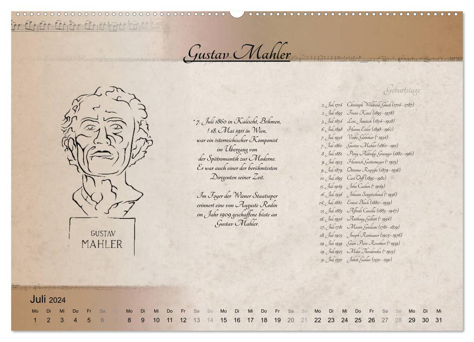 From Mozart to Beethoven (CALVENDO Premium Wall Calendar 2024) 