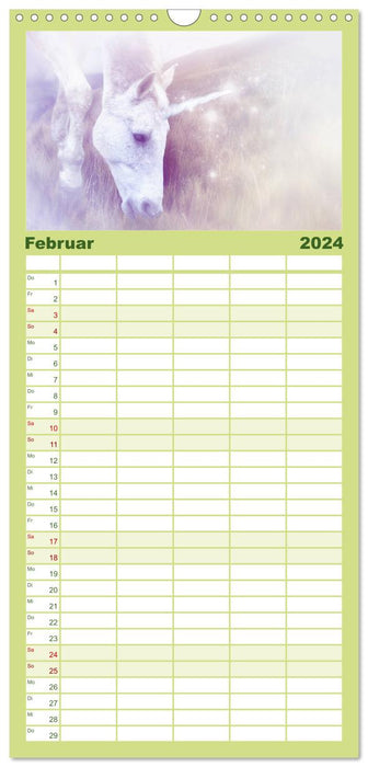 Licorne animal mythique (Agenda familial CALVENDO 2024) 