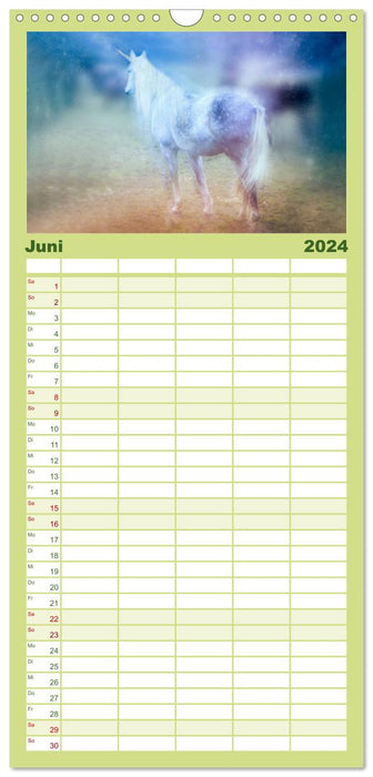 Licorne animal mythique (Agenda familial CALVENDO 2024) 