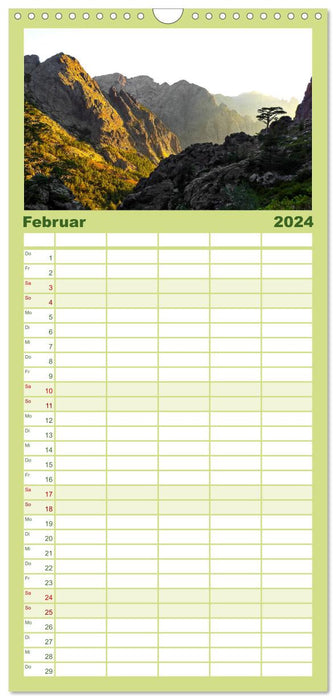 Corse - sentier de grande randonnée GR 20 (agenda familial CALVENDO 2024) 