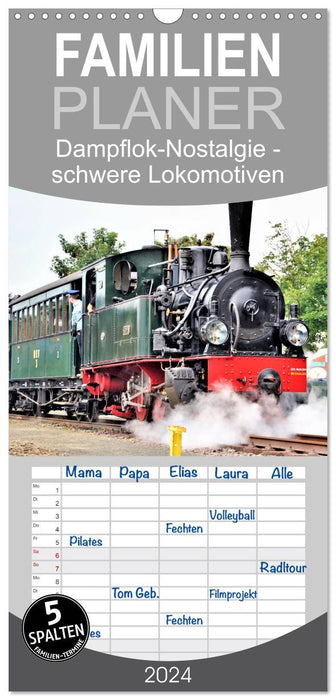Nostalgie des locomotives à vapeur - locomotives lourdes (Planificateur familial CALVENDO 2024) 