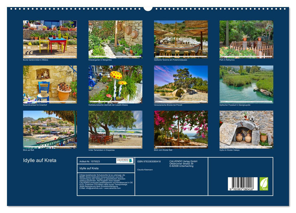 Idyll on Crete (CALVENDO Premium Wall Calendar 2024) 