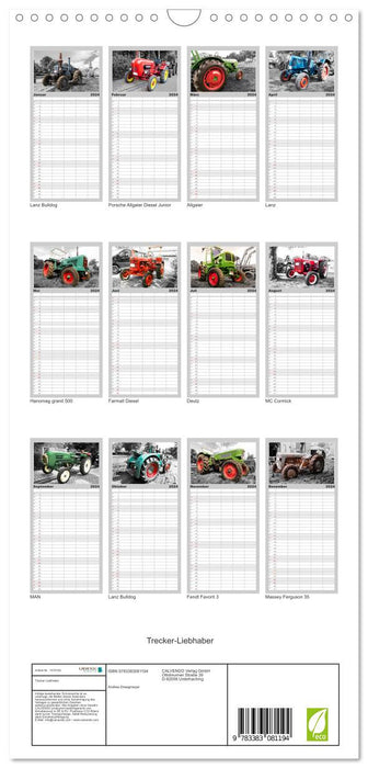 Amateurs de tracteurs (Planificateur familial CALVENDO 2024) 