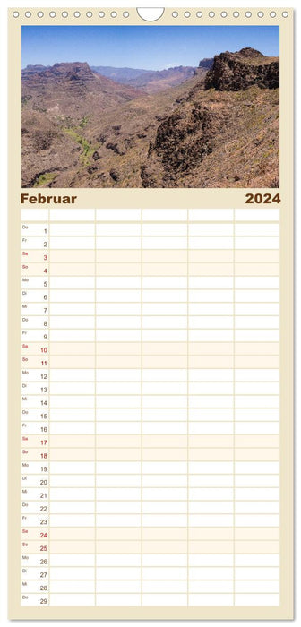 Gran Canaria - Extrabreite Landschaften (CALVENDO Familienplaner 2024)