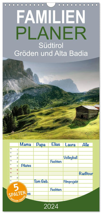 Südtirol - Gröden und Alta Badia (CALVENDO Familienplaner 2024)