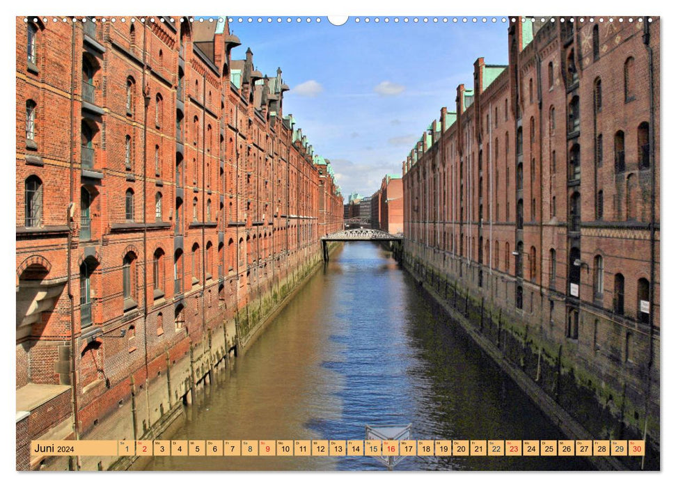 Hamburg - Ein Tag in der Speicherstadt (CALVENDO Premium Wandkalender 2024)