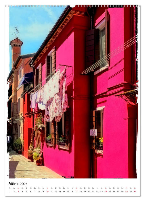 Einblicke in Burano (CALVENDO Premium Wandkalender 2024)