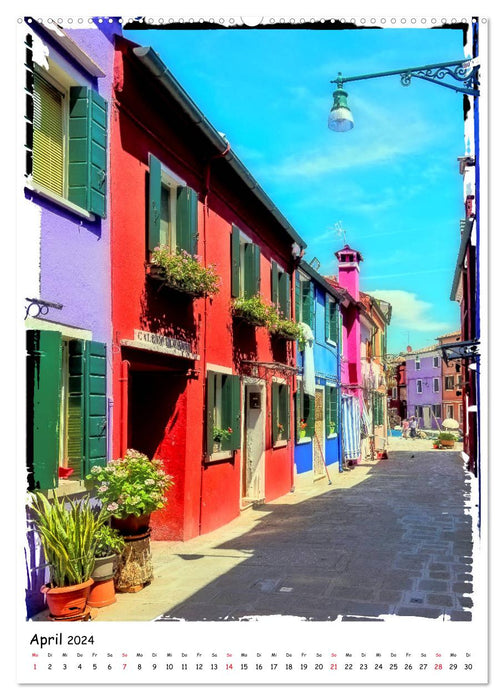 Einblicke in Burano (CALVENDO Premium Wandkalender 2024)