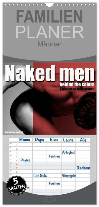Naked men behind the colors – Ästhetische Aktfotografien (CALVENDO Familienplaner 2024)