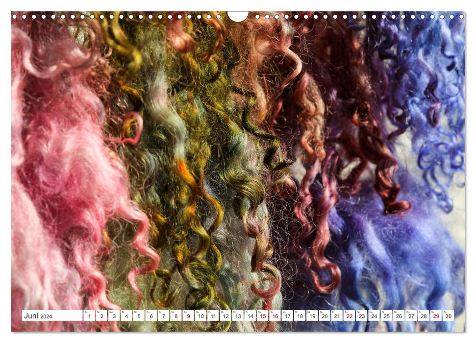 Süchtig nach Wolle - Kalender für spinnende Woll-Oholiker (CALVENDO Wandkalender 2024)