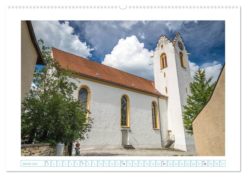 Romantische Kirchen im Hegau (CALVENDO Wandkalender 2024)
