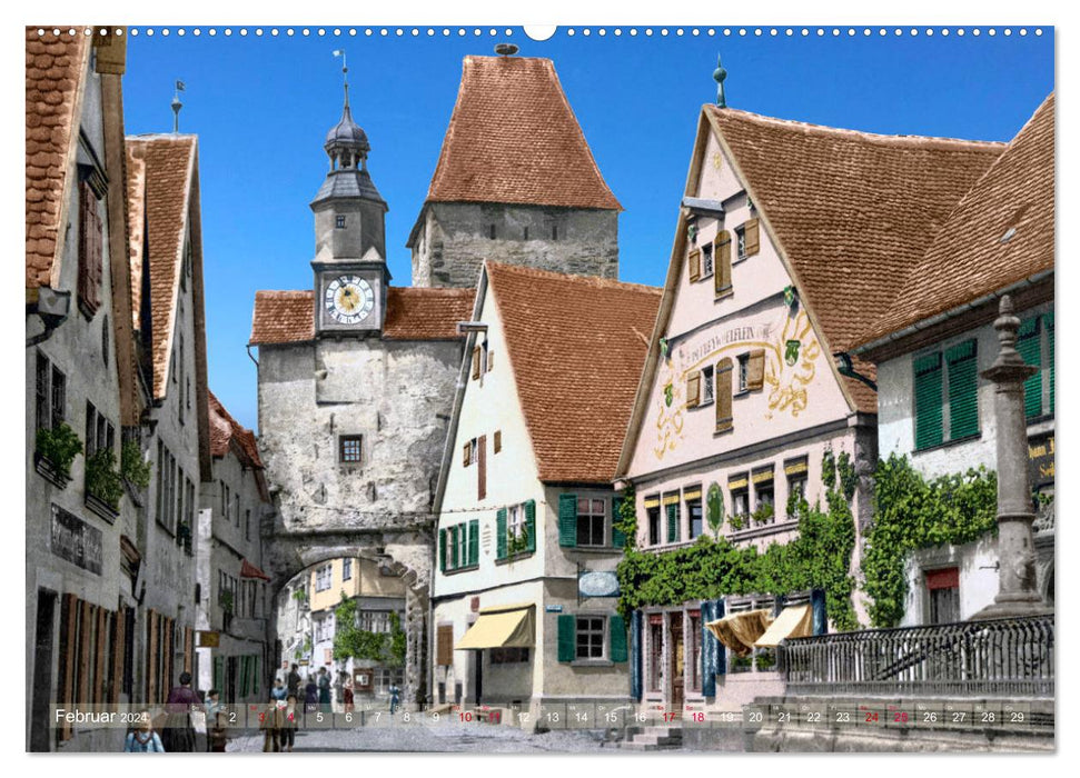 Rothenburg ob der Tauber um das Jahr 1900 – Fotos neu restauriert und detailcoloriert. (CALVENDO Premium Wandkalender 2024)