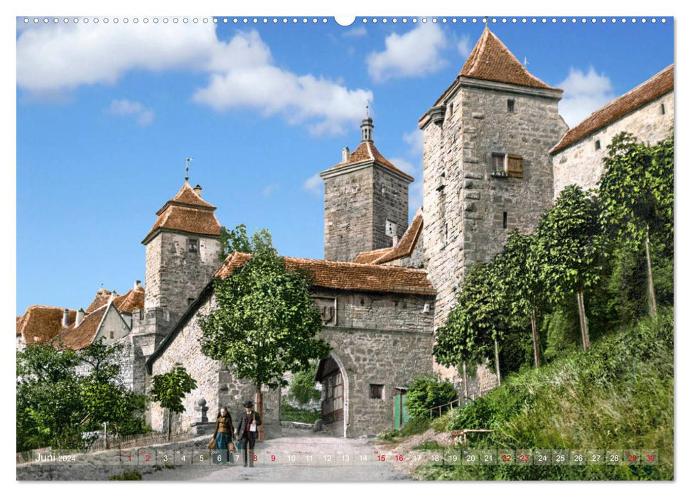 Rothenburg ob der Tauber um das Jahr 1900 – Fotos neu restauriert und detailcoloriert. (CALVENDO Premium Wandkalender 2024)