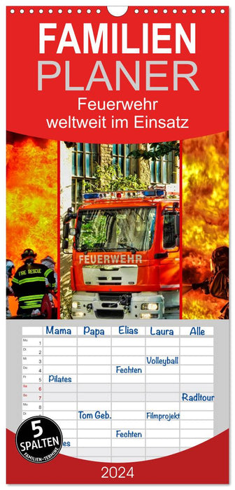 Feuerwehr - weltweit im Einsatz (CALVENDO Familienplaner 2024)