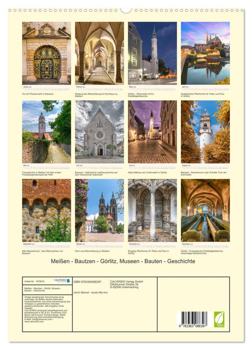 Meißen - Bautzen - Görlitz, Museen - Bauten - Geschichte (CALVENDO Premium Wandkalender 2024)