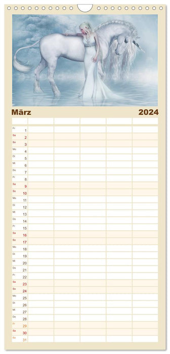 Traumverwandte Einhörner (CALVENDO Familienplaner 2024)