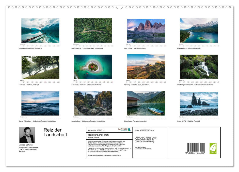Der Reiz der Landschaft (CALVENDO Premium Wandkalender 2024)
