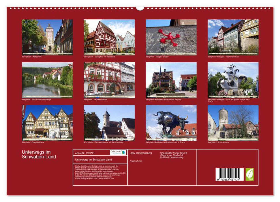 Unterwegs im Schwaben-Land (CALVENDO Premium Wandkalender 2024)