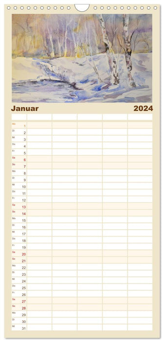 Mit Aquarellen durch das Jahr (CALVENDO Familienplaner 2024)