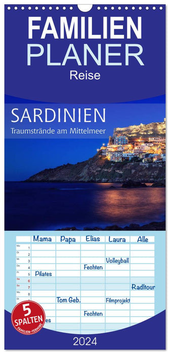 Sardinien - Traumstrände am Mittelmeer (CALVENDO Familienplaner 2024)