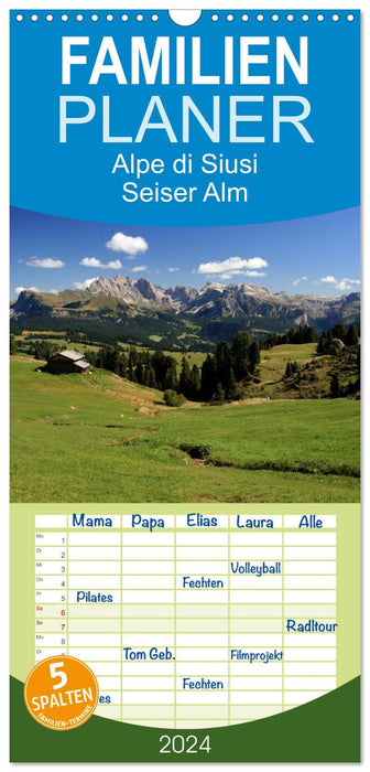 Alpe di Siusi - Seiser Alm (CALVENDO Familienplaner 2024)