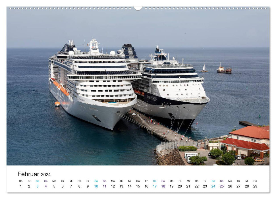 Riesen der Meere - Kreuzfahrtschiffe (CALVENDO Wandkalender 2024)