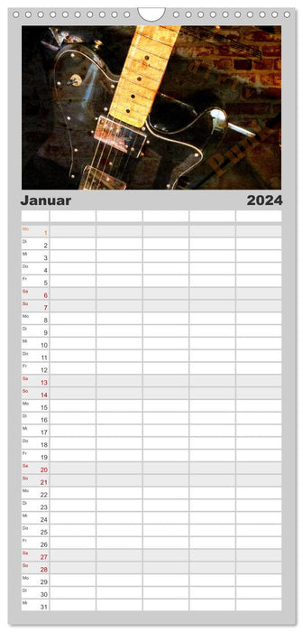 Gitarren - Grunge Style (CALVENDO Familienplaner 2024)