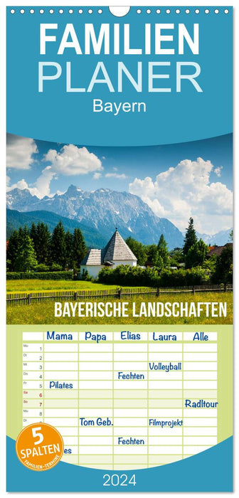 Bayerische Landschaften (CALVENDO Familienplaner 2024)