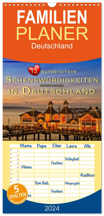 12 wunderschöne Sehenswürdigkeiten in Deutschland (CALVENDO Familienplaner 2024)