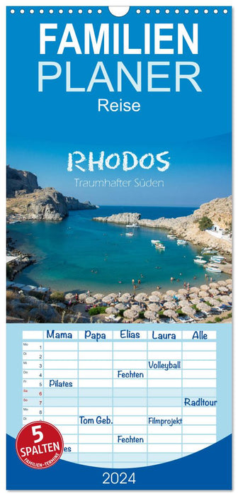 Rhodos - Traumhafter Süden (CALVENDO Familienplaner 2024)