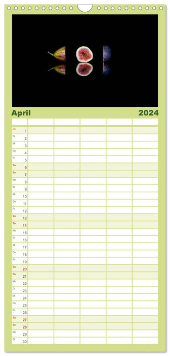 Früchte dreigeteilt (CALVENDO Familienplaner 2024)