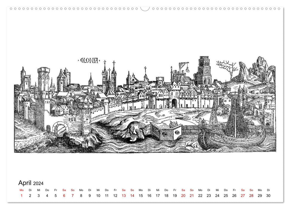 Schedelsche Weltchronik Deutsche Städte 1493 (CALVENDO Premium Wandkalender 2024)