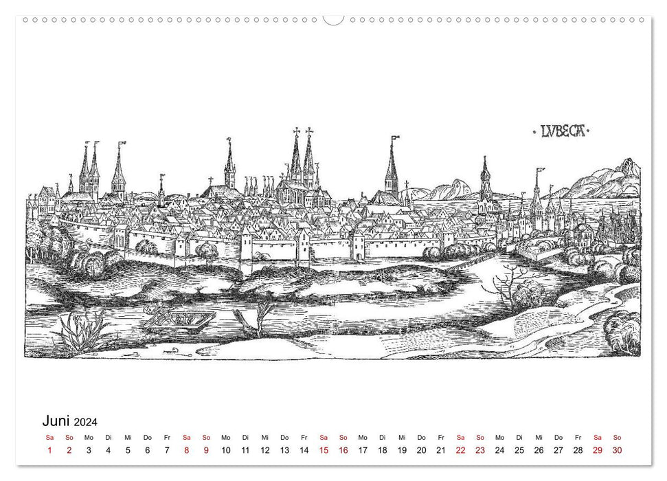 Schedelsche Weltchronik Deutsche Städte 1493 (CALVENDO Premium Wandkalender 2024)