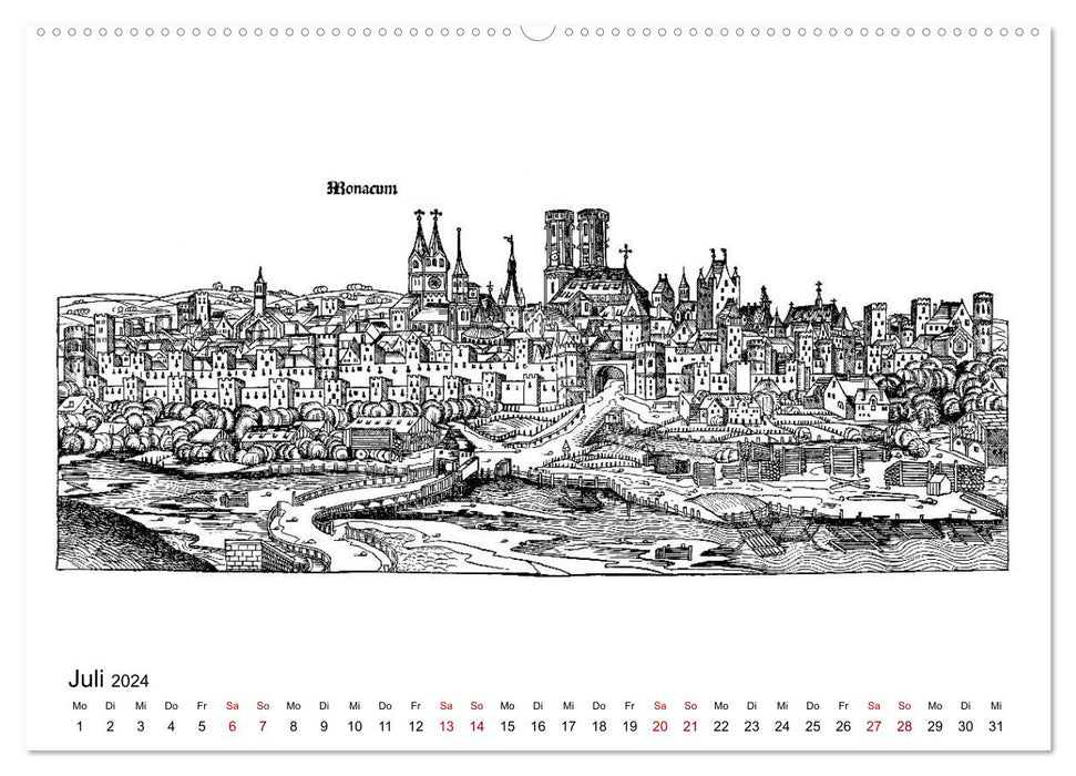 Schedelsche Weltchronik Deutsche Städte 1493 (CALVENDO Premium Wandkalender 2024)