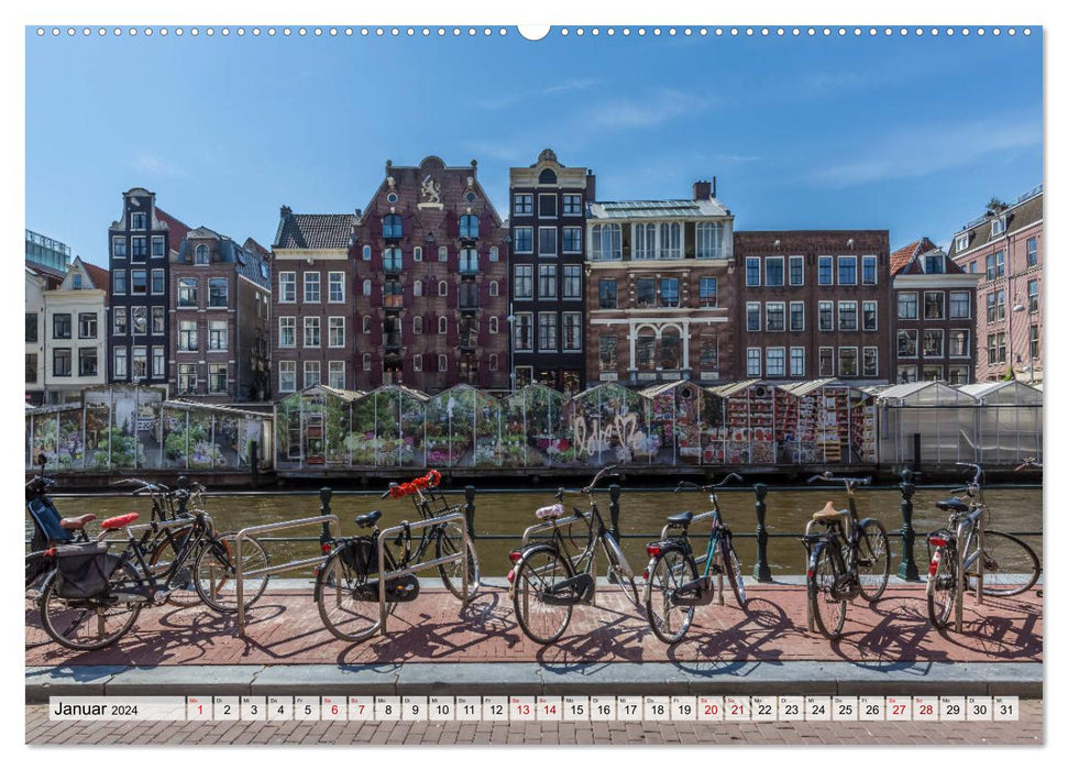 AMSTERDAM Idylle und Historie (CALVENDO Premium Wandkalender 2024)