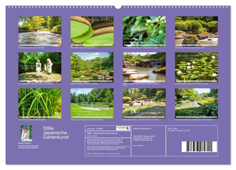 Stille. Japanische Gartenkunst und Weisheiten (CALVENDO Premium Wandkalender 2024)