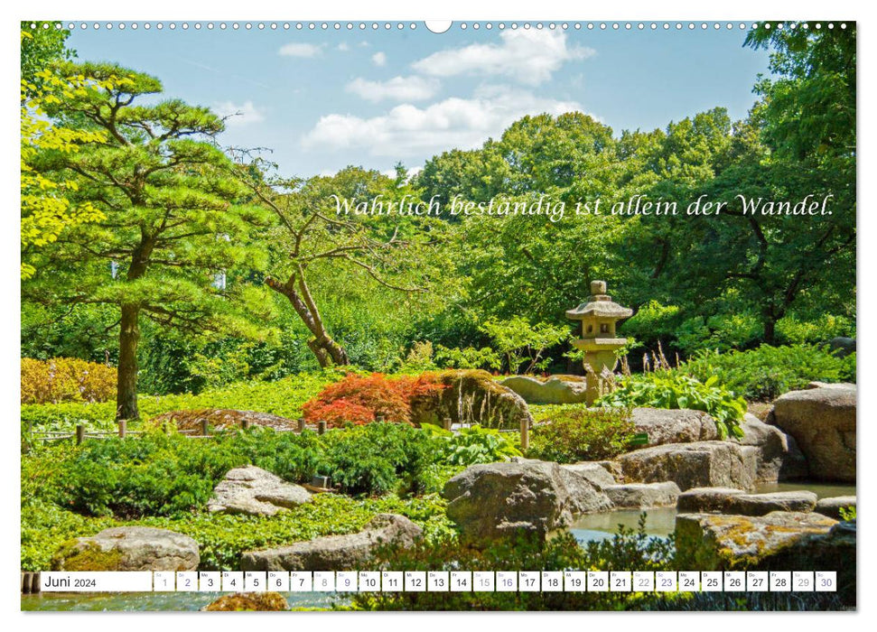 Stille. Japanische Gartenkunst und Weisheiten (CALVENDO Premium Wandkalender 2024)