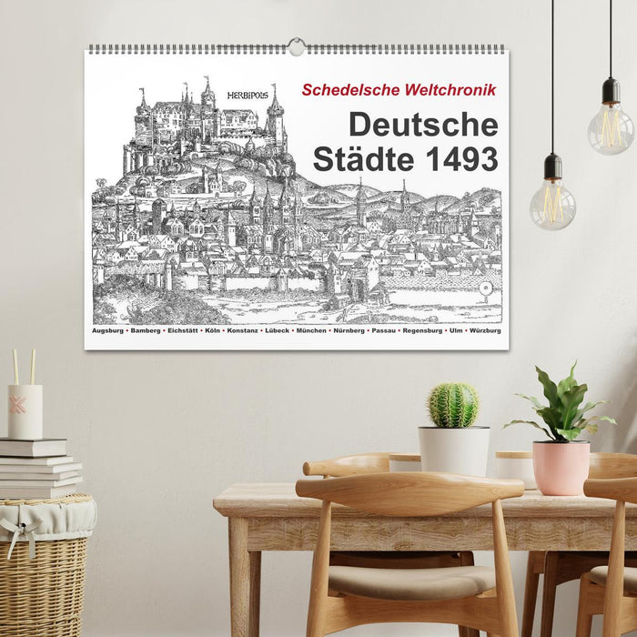 Schedel World Chronicle Villes allemandes 1493 (Calendrier mural CALVENDO 2024) 