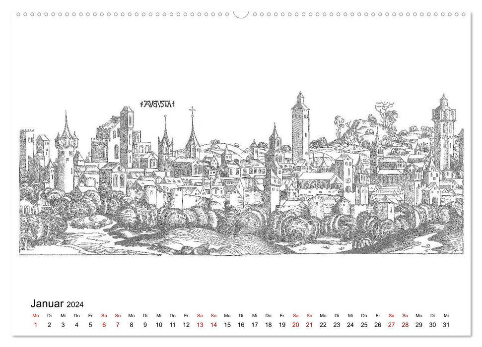 Schedel World Chronicle Villes allemandes 1493 (Calendrier mural CALVENDO 2024) 