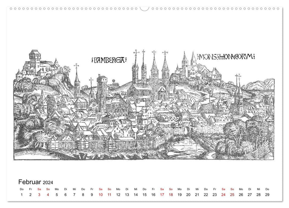 Schedel World Chronicle Villes allemandes 1493 (Calendrier mural CALVENDO 2024) 