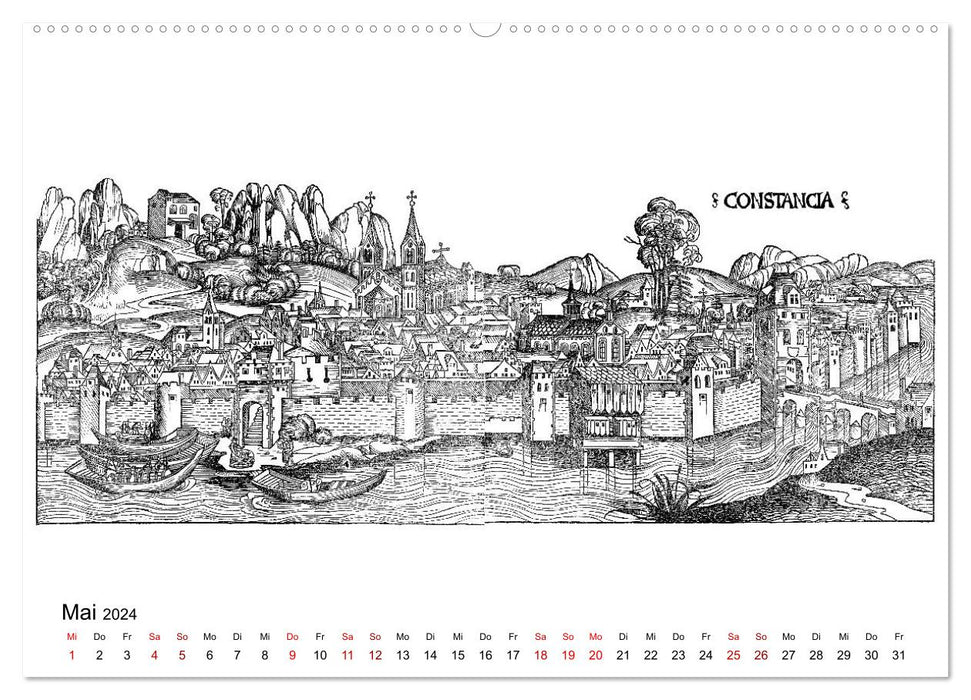 Schedel World Chronicle Villes allemandes 1493 (Calendrier mural CALVENDO 2024) 