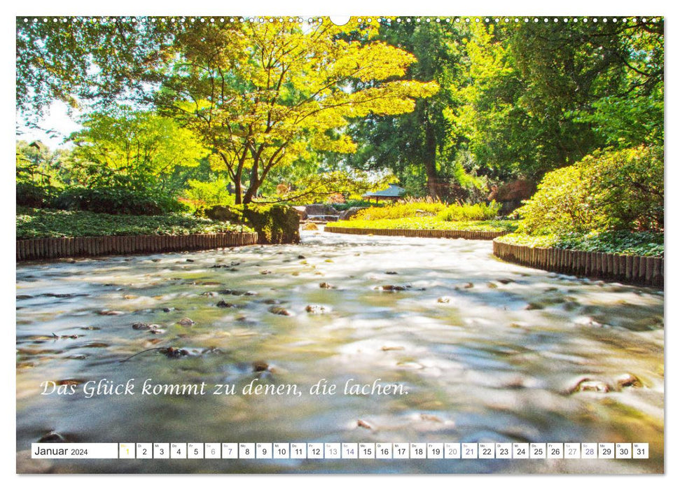 Stille. Japanische Gartenkunst und Weisheiten (CALVENDO Wandkalender 2024)