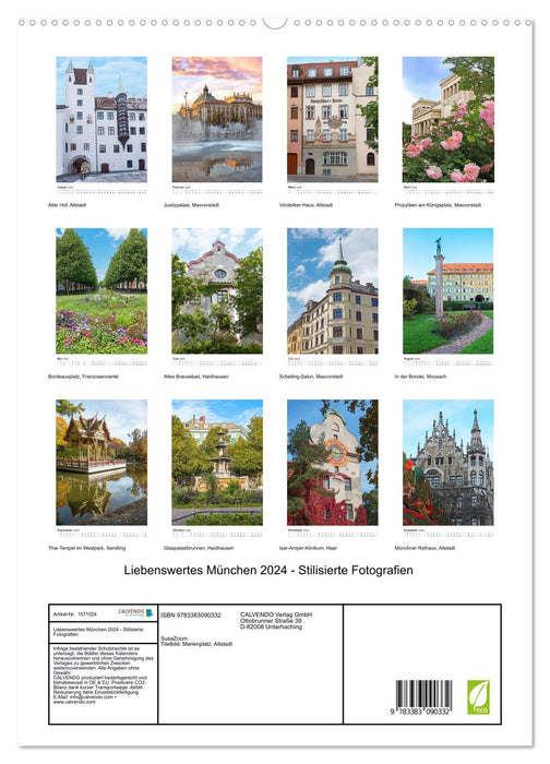 Liebenswertes München 2024 - Stilisierte Fotografien (CALVENDO Premium Wandkalender 2024)