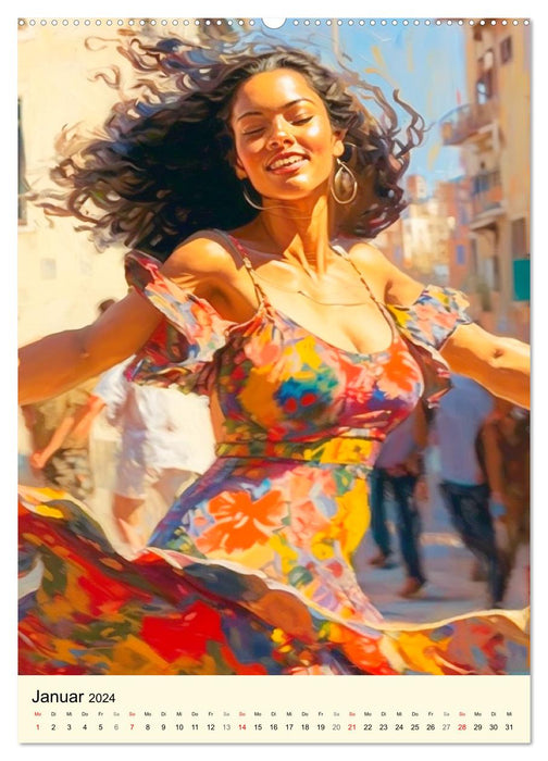 Salsa & Latino Tänzer. Pure Lebensfreude und lockere Hüften (CALVENDO Premium Wandkalender 2024)