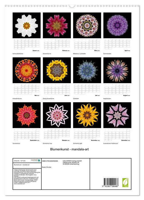 Art floral - art mandala (Calvendo Premium Wall Calendar 2024) 