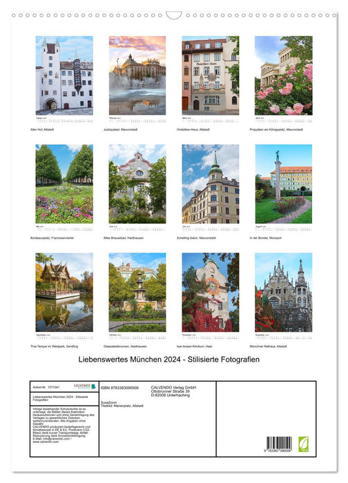 Lovable Munich 2024 – Photographies stylisées (Calendrier mural CALVENDO 2024) 