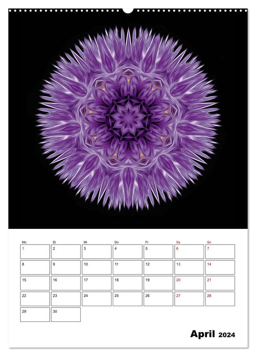 Blumenkunst - mandala-art (CALVENDO Wandkalender 2024)