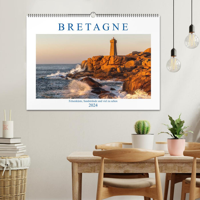 Bretagne - Felsenküste, Sandstrände und viel zu sehen (CALVENDO Wandkalender 2024)